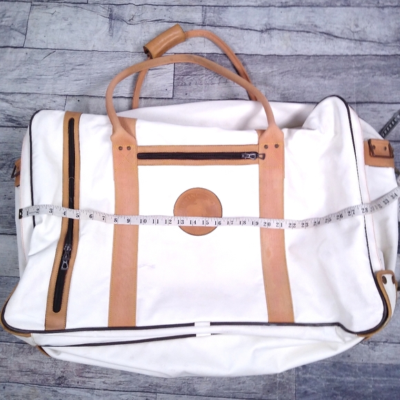 Vintage 1990's Hunting World Full Size Leather Travel Bag Suitcase - Picture 14 of 16